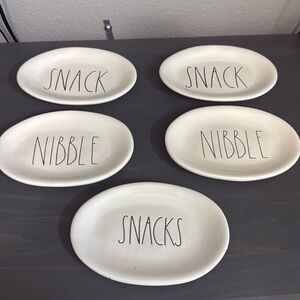 Rae Dunn Snack Plates set of 5